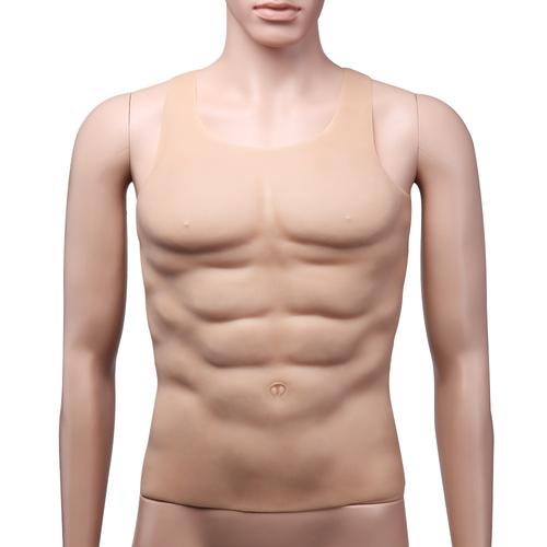 加厚背心胸肌半身圆领肌肉装 cosplay八块腹肌伪爷型男硅胶假胸肌