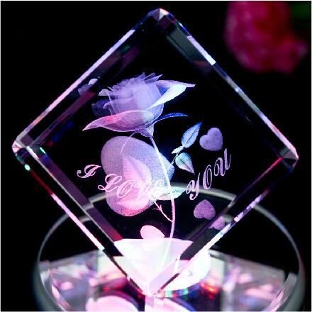 试用活动:情人节礼物 水晶礼品水晶玫瑰花